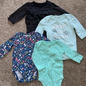 0-3 Month long sleeve onesies. Total of 4